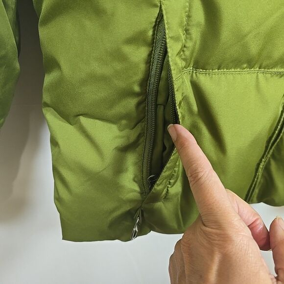 Womens Covington Removable Hood Puffer Jacket M Coat Avocado Green Winter Warm - Picture 5 of 16